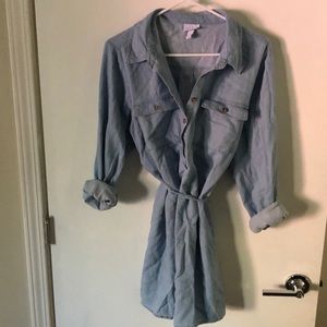 Long sleeve jean button up